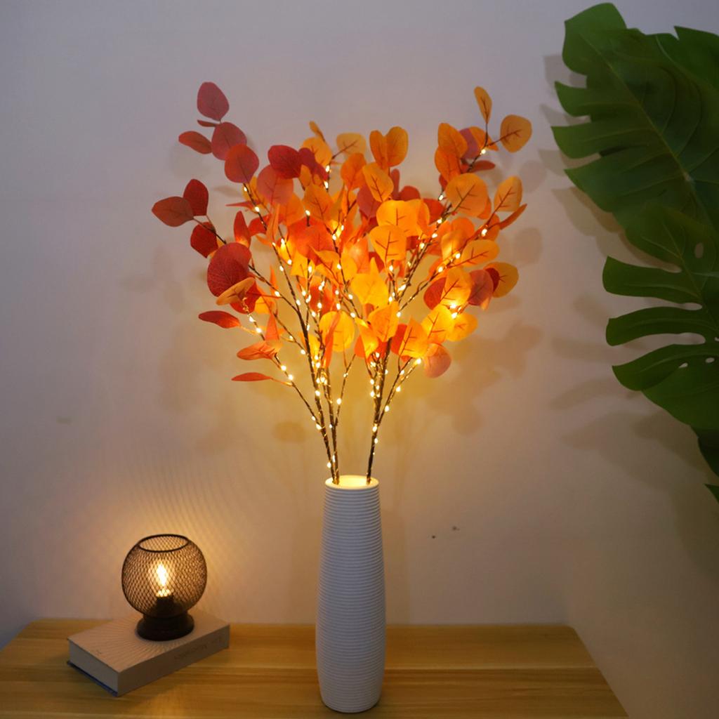 3in Leaf Decoration, Holiday Decoration With Light, Single Branch Cutting, Indoor Desktop Decoration