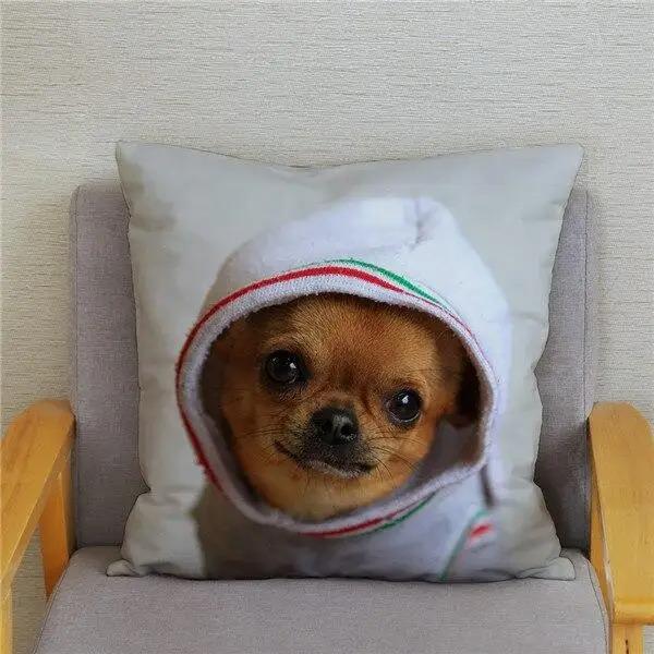 Милая Мини Собака Чихуахуа Декоративная Наволочка Офис Гостиная Автомобиль Украшения Дома Наволочка