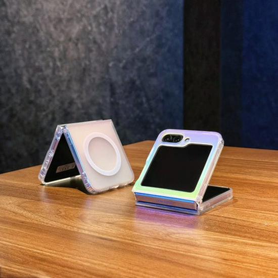 Чехол-книжка Samsung Z Flip7: Магнитный, Однотонный, Блестящий, Не желтеющий чехол для складного экрана