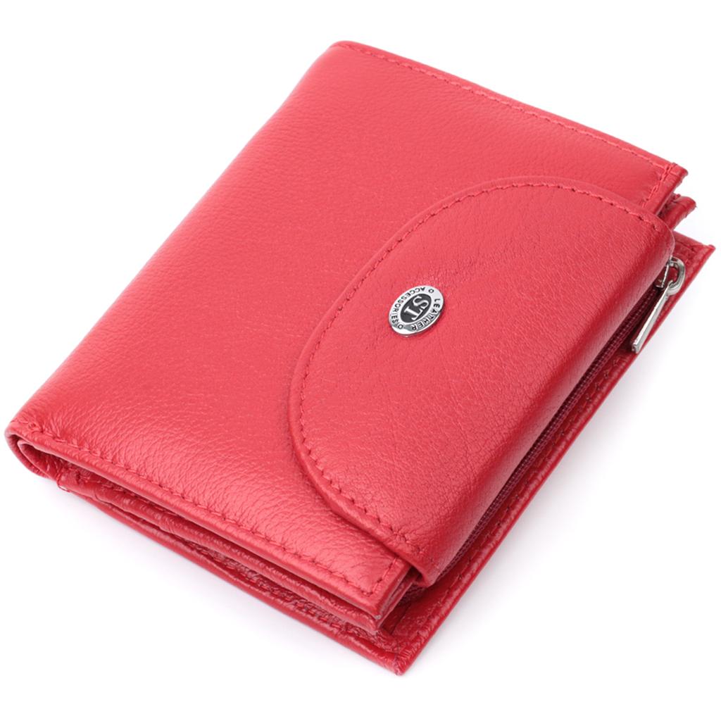 Bright Women's Wallet with Coin Holder Made of Genuine Leather ST Leather 22712 Red