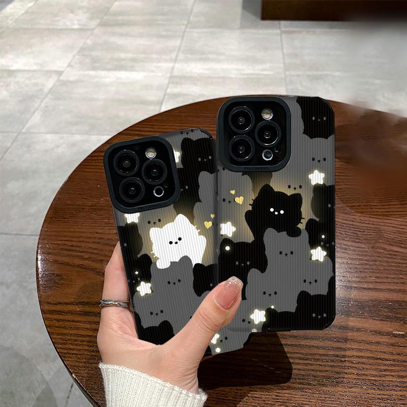 Вертикальная кожаная коробка с блестящим кошачьим корпусом, мягкий силиконовый чехол для телефона, задняя крышка с объективом камеры, полная защита для iPhone