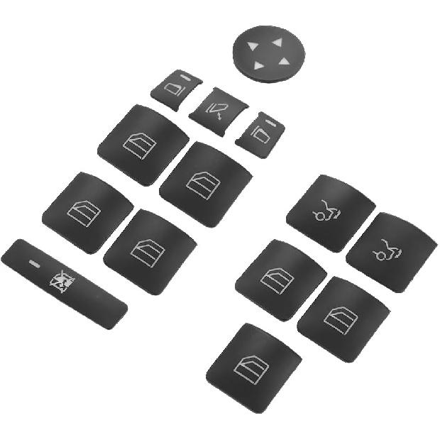 Window Switch Button Trim Cover Sticker Compatible for Mercedes Benz A B C E G GLA CLA GLK GL ML GLE Class, Interior Door Armrest Window Switch