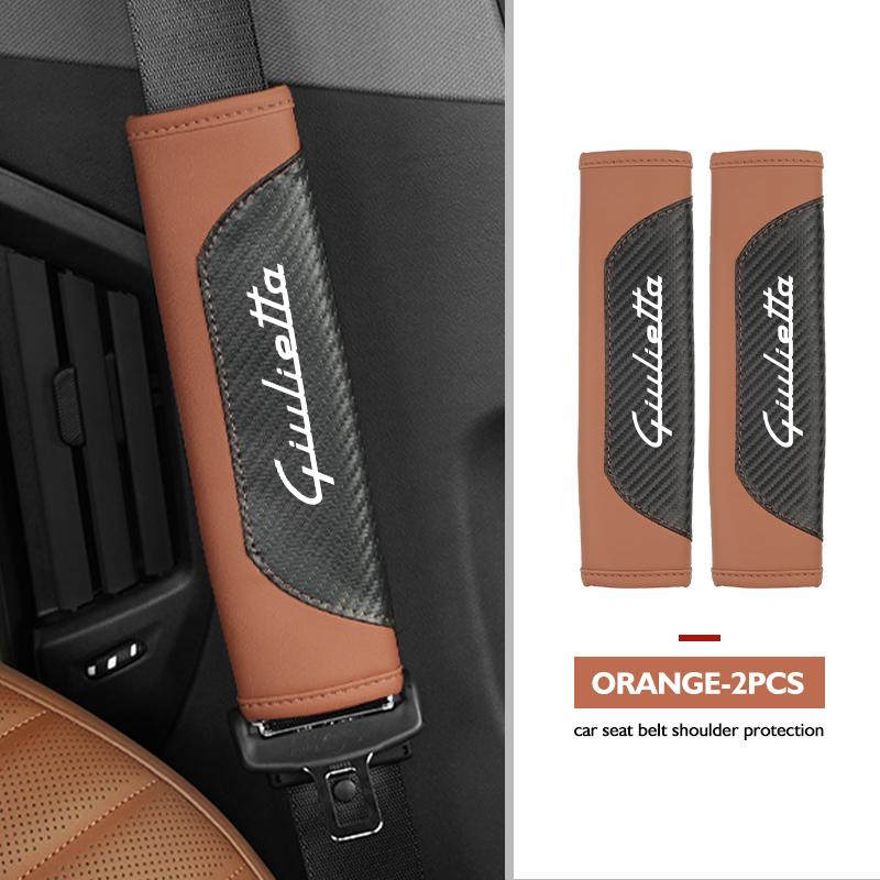 AAACO1 Car Seat Belt Shoulder Cover Protection Pads Safety Belt Accessories For Alfa Romeo GT Stelvio F1 Brera Volante Tonale Gloria