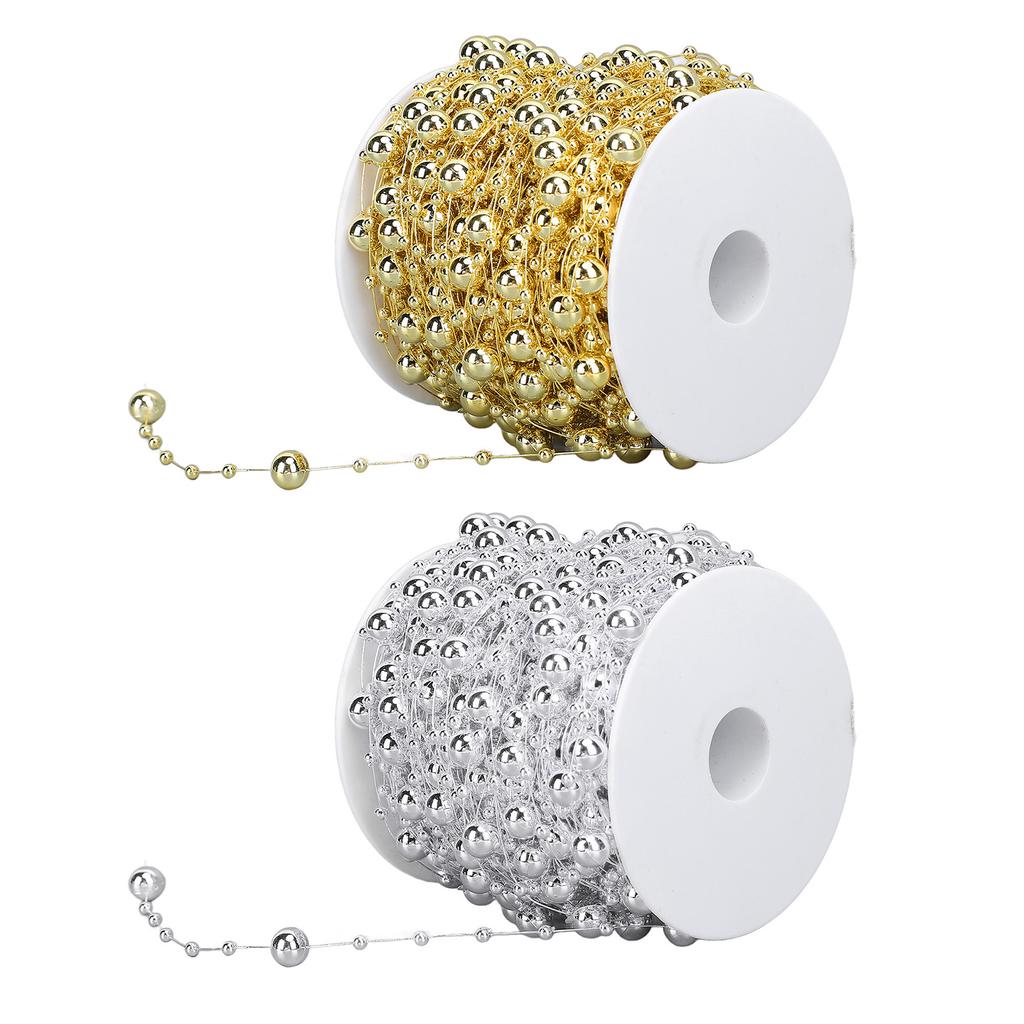 1 рулон жемчужных бусин, цепочка из искусственного жемчуга, отделочная нить для цветочного венка, свадебного букета, вечеринки