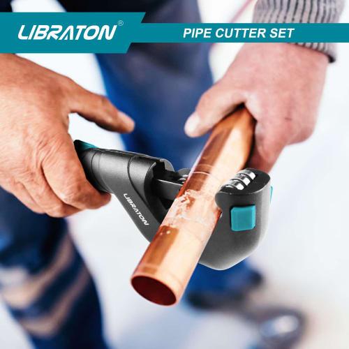 LIBRATON Pipe Cutter, Cutting Capacity 5-50mm, Erector Pipe Cutter with HSS Deburring Bar, Compatible with Copper Pipe, Aluminum Pipe, Thin-Walled Sta