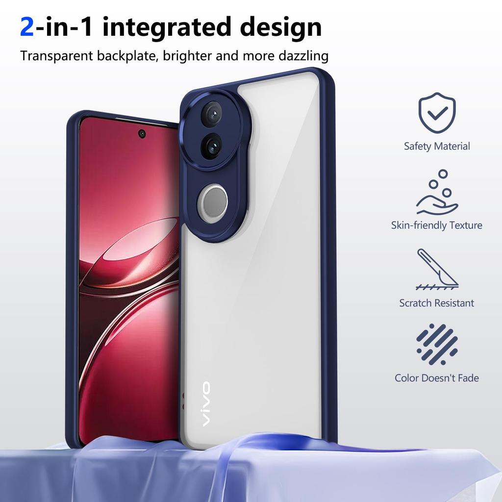 Чехол для VIVO V70FE, Точное отверстие V60lite, Матовый IQOO15, Акриловая противоударная крышка Y05