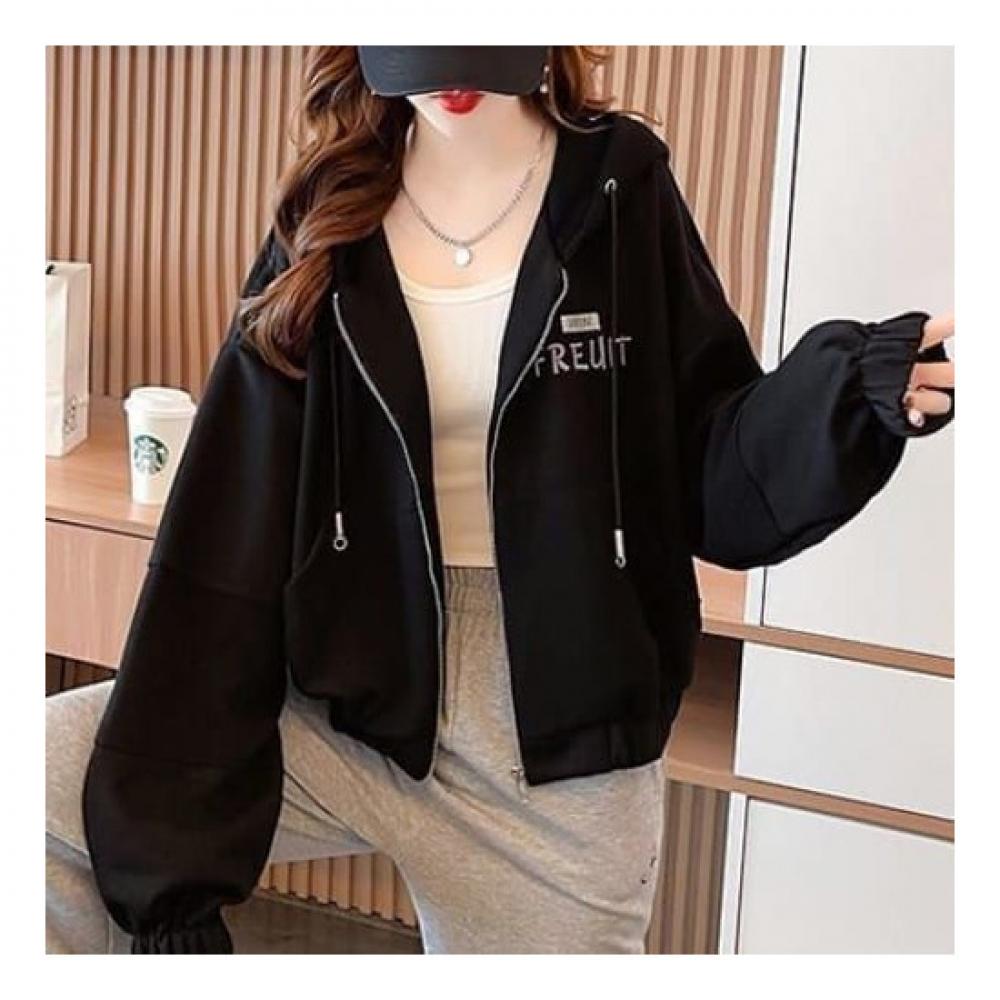 Navava Casual Crop Long Sleeve Hoodie Jacket Nc177