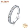 Tancise Classic 925 Sterling Silver Zircon Ring Ladies Jewelry Wedding Promise Party Gift