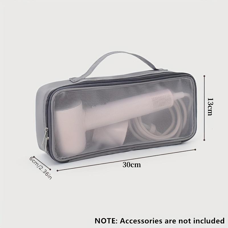 Портативный дорожный чехол для фена из нейлона - Гипоаллергенный, Розовая сумка для хранения на молнии и с ручкой, Идеально подходит для туалетных принадлежностей и косметических аксессуаров