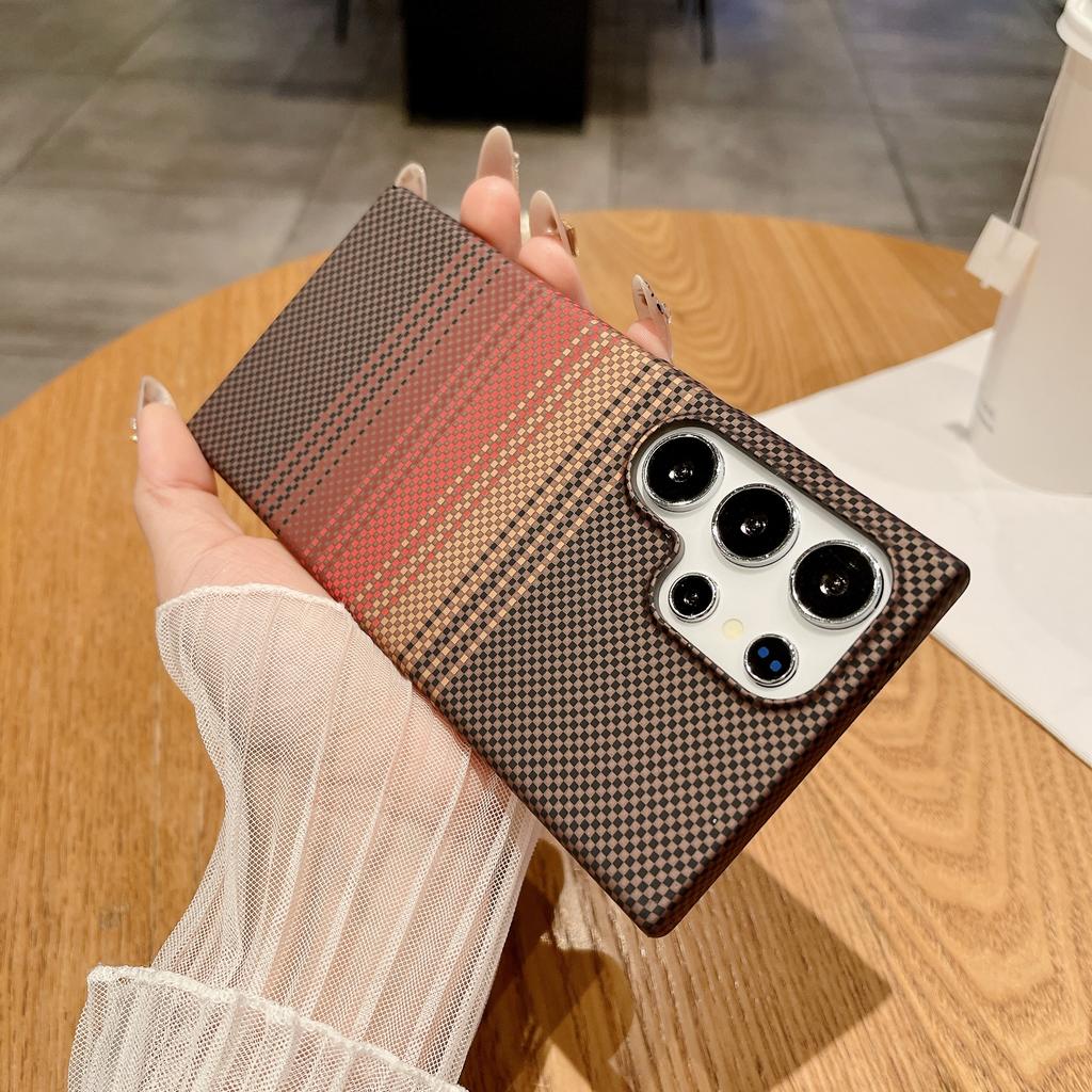 Магнитный чехол с текстурой углеволокна для Magsafe для Samsung S25 S24 S23 S22 Ultra Note 20 10 Plus Матовый ультратонкий жесткий ПК чехол