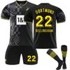 2223 Dortmund Away Jerseys Children's Football Training Suit Set