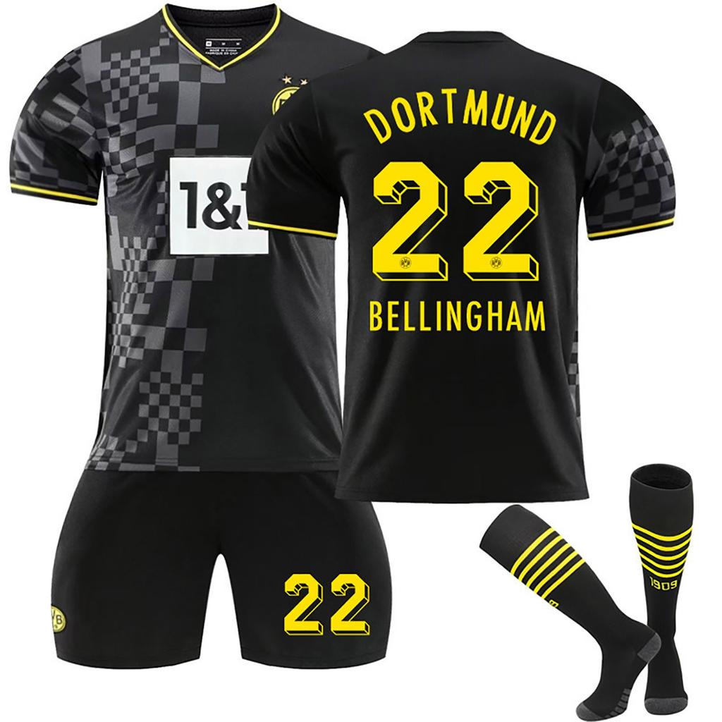 2223 Dortmund Away Jerseys Children's Football Training Suit Set