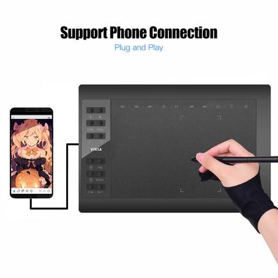 Профессиональный графический планшет для рисования 10x6 дюймов, 12 экспресс-клавиш с 8192 уровнями, без батареи