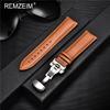 Butterfly Buckle Leather Watch Strap 18mm 20mm 22mm 24mm Suitable for Men Women Watch Band Soft Casual Replacement Bracelet