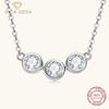Korean Version Of The Fashion Niche Design S925 Sterling Silver Moissanite Necklace High Fashion Clavicle Chain Pendant