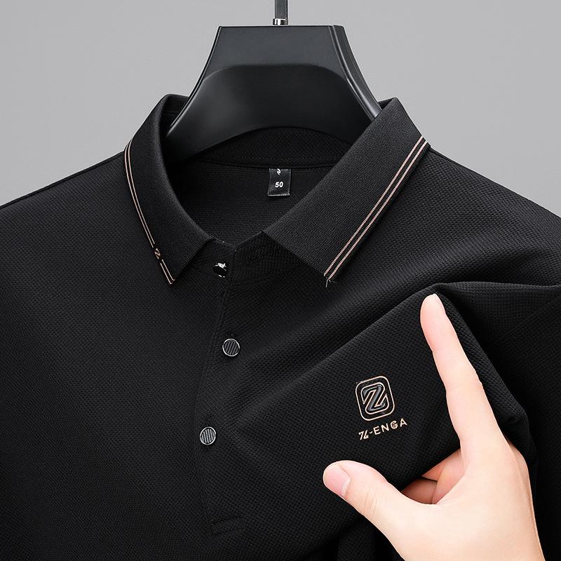Мужская рубашка поло, высококачественная футболка с длинными рукавами, деловая повседневная рубашка поло с лацканами в виде буквы Z