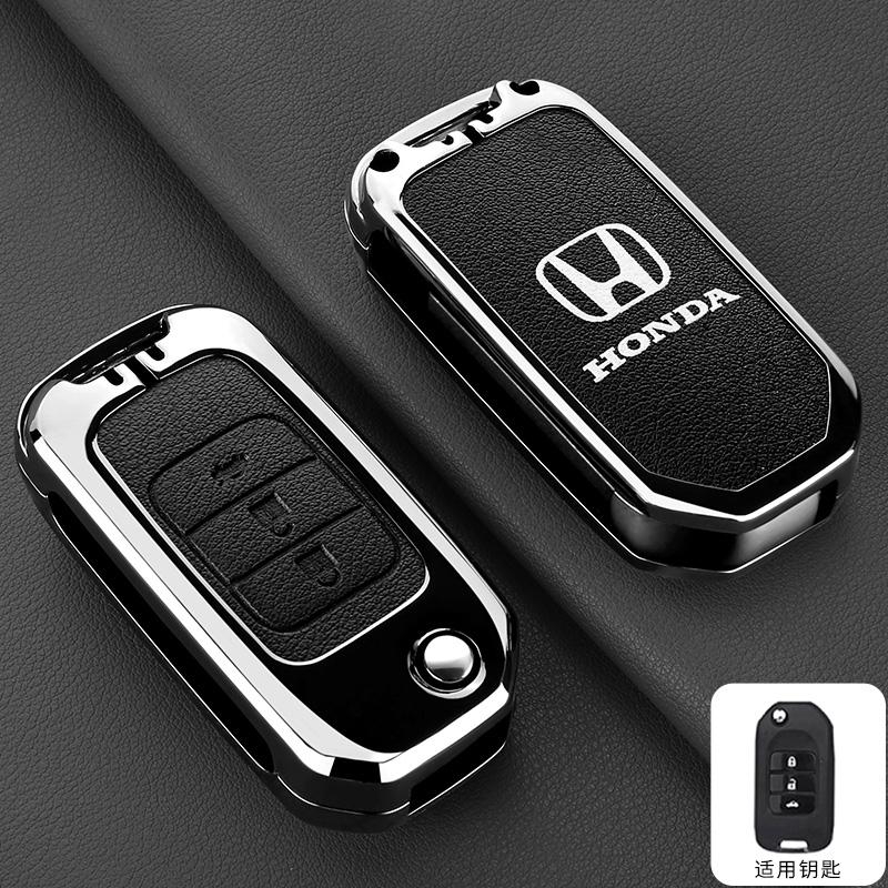 Zinc Alloy Car Flip Smart Key Case Cover Protection Shell For Honda Civic 4d 9th Gen 10 Accord XRV Life Jazz Crv Fit CR-V Crider