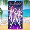1 шт. Пляжное полотенце из микрофибры K-POP женской группы, большое, быстросохнущее, без песка, идеально подходит для взрослых, женщин, мужчин, бассейна, путешествий, пляжа, ванны, на каждый день