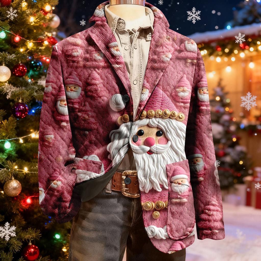Мужской уродливый рождественский вельветовый теплый карманный пиджак-кардиган, мужской повседневный костюм