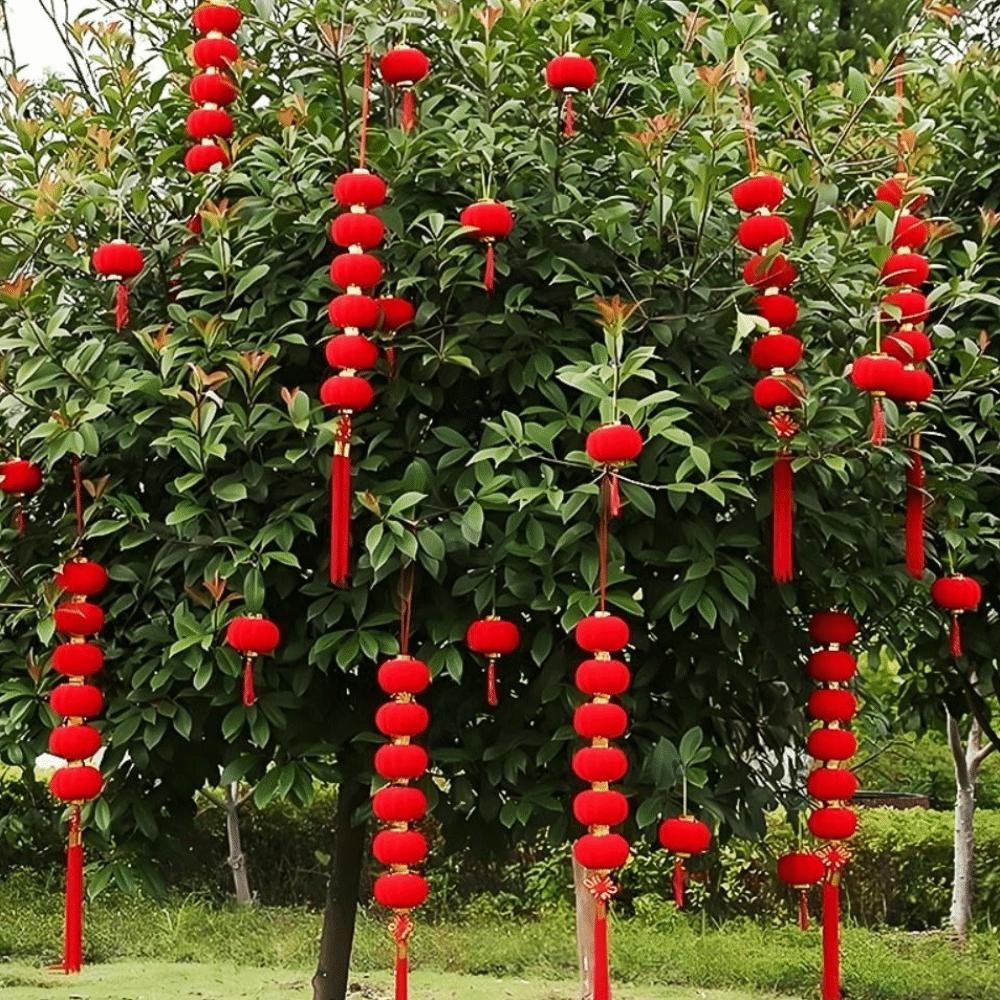 Chinese Style Red Ball Lantern String Fu Character Door Lantern Pendant Wedding