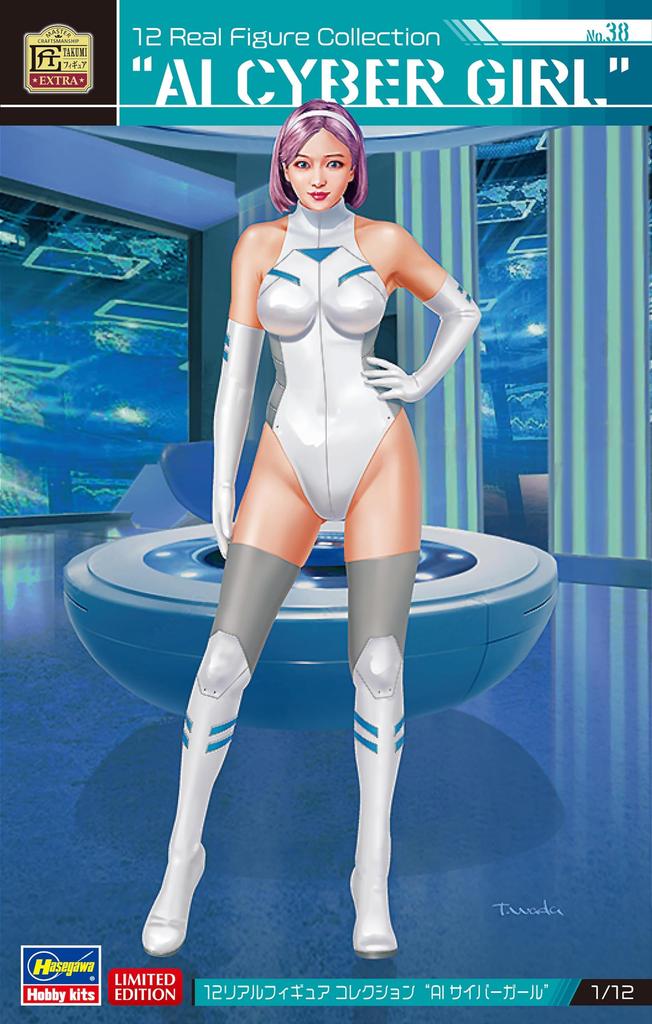 Hasegawa Real Figure Collection AI Cyber Girl Unpainted Resin Kit SP588 1/12 No.38