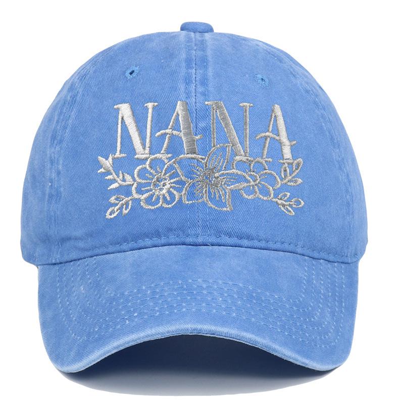 Стильная вышитая washed бейсболка Nana: Универсальная, стильная, регулируемая панама для защиты от солнца