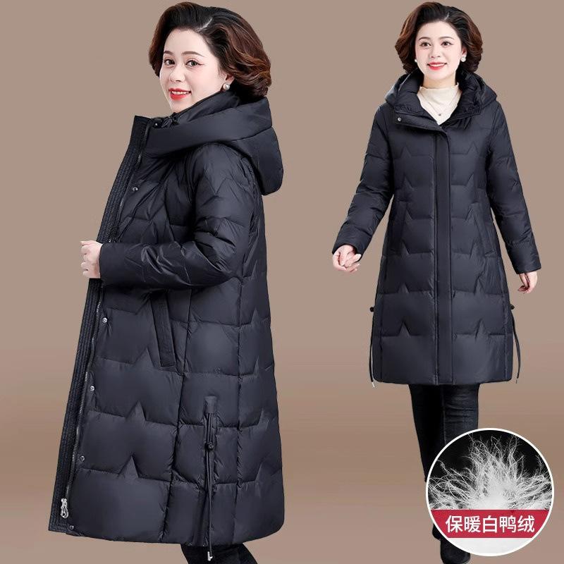Зимняя куртка для женщин среднего и пожилого возраста 2024 года, длинная одежда для молодых мам, зимнее пальто для женщин среднего возраста