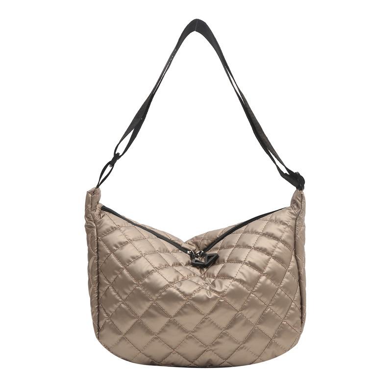 Сумки Осенние и зимние сумки из хлопка с вышивкой в виде ромбов Большая вместимость Модные и универсальные сумки через плечо на одно плечо