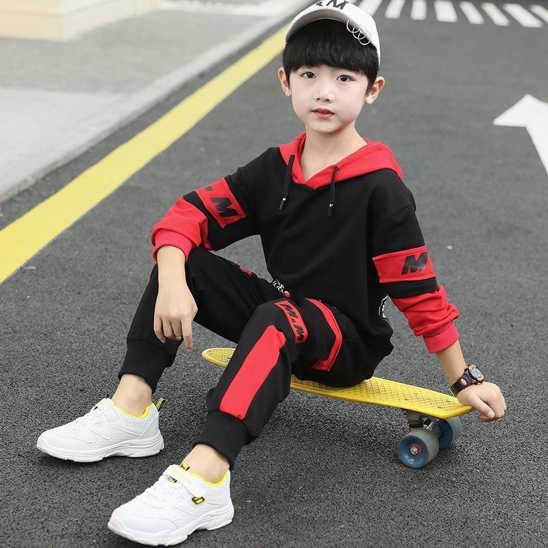 Костюм для мальчика, весенне-осенний спортивный свитер, костюм из двух частей