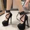 Sexy Platform Sandals Woman Willow Studs Pumps 16CM Stiletto High Heel Nighclub Pole Dance Single Shoes