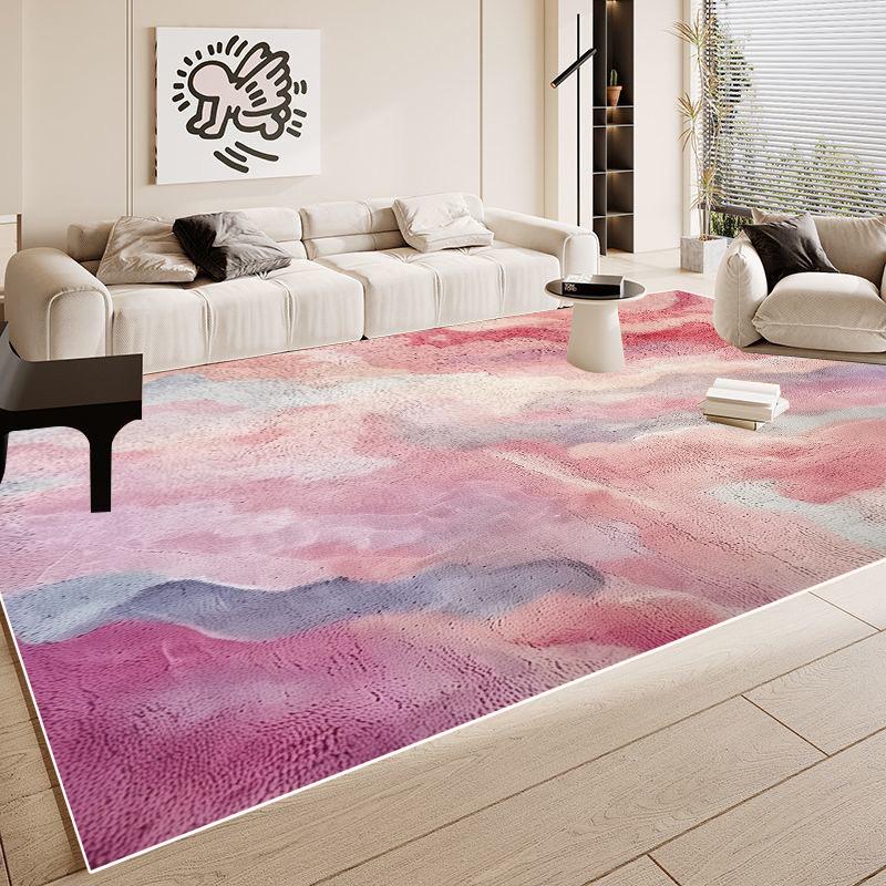 Simple Pink Large Area Carpet for Living Room Decoration Easy Clean Minimalism Sofa Area Rugs Girl Bedroom Decor Soft Floor Mat