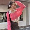Y2K Vintage Oversized Cropped Sweater Women Harajuku Kpop Hollow Out Smock Pullover Korean Sweet Casual Knitwear Jumper