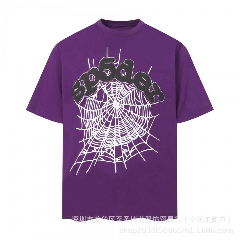 Sp5der 3D Puff Print Graphic Tee Men Loose Fit Cotton Short Sleeve T-Shirt Casual Wear