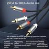 Male-Male 2RCA To 2RCA Amplifier Cable Audio Video Cable  for Computer/DVD Player/Projector/