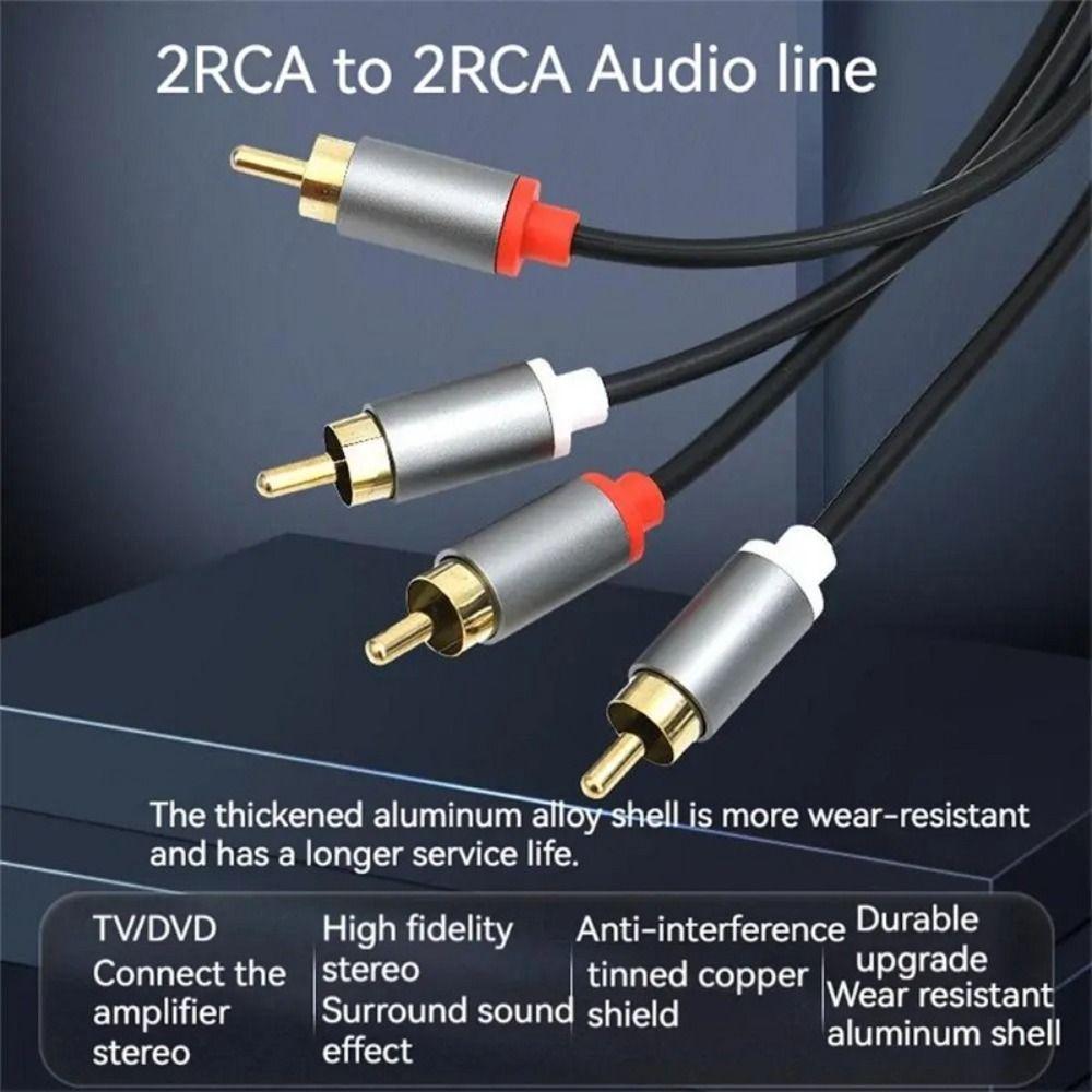 Male-Male 2RCA To 2RCA Amplifier Cable Audio Video Cable for Computer/DVD Player/Projector/