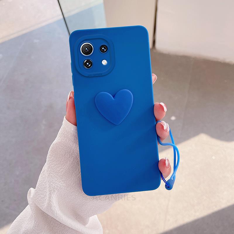 Силиконовый чехол Mi11lite Love Heart Lanyard для Xiaomi Mi 11 Lite 5g Ne 12 12s Pro Mi12lite 10t 11t 11lite Camera Cover POCO X3 X4 M3 M4 Case