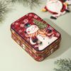 Cute Christmas Tinplate Gift Box Mini Santa Claus Tinplate Box Metal Candy Box  Party Favors