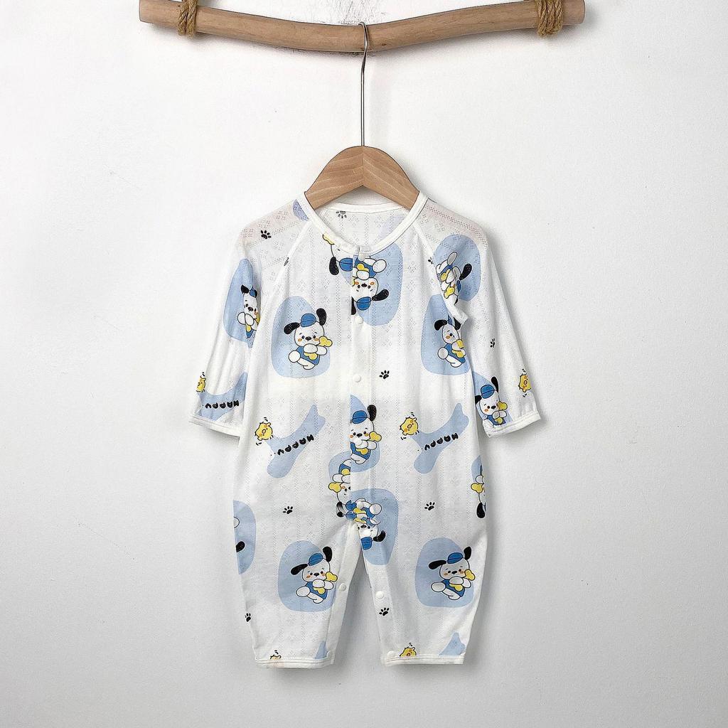 Детский боди с длинным рукавом из бамбукового волокна: 3-24 месяца, Дышащий, На кнопках внизу, Без швов, Для лета
