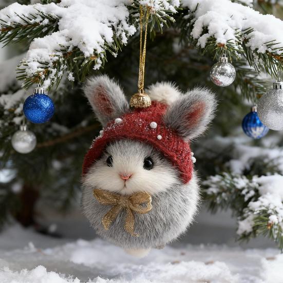 Forest Animal Acorn Ornaments Acrylic Pine Cone Animal Christmas Tree Decoration Rustic Nature-Themed Home Decor for Animal Lovers