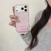 Розовый чехол для телефона с цветочным принтом, пайетками и бантом для iPhone 17 Pro Max/16/15/14