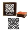 Printtoo Scrap-booking Геометрический цветочный узор Квадратные деревянные резиновые штампы-2 x 2
