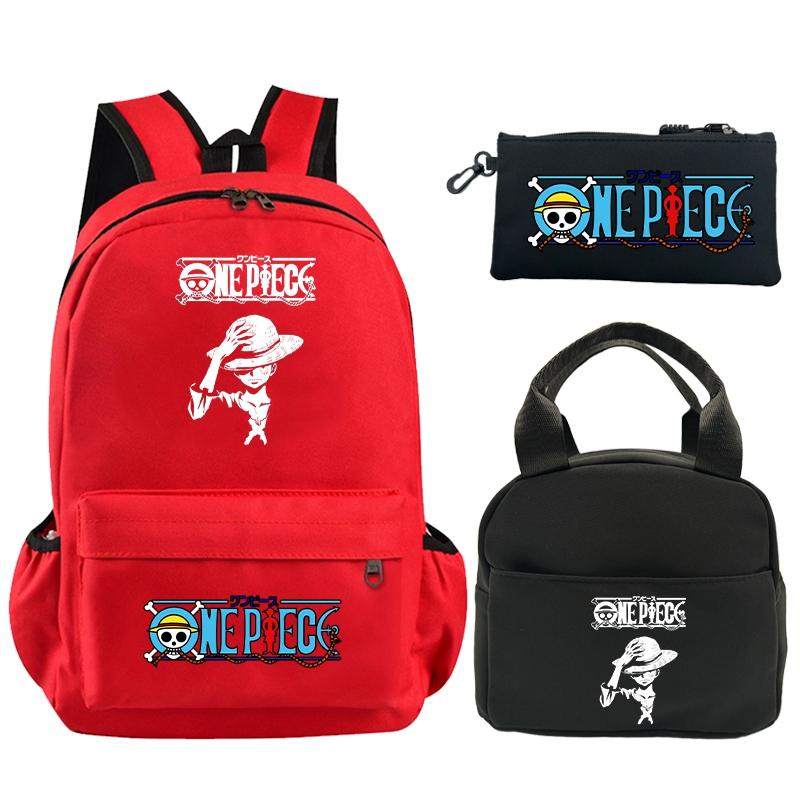 3 шт./компл. рюкзак, цельный рюкзак с принтом в стиле аниме, сумка для обеда, пенал для подростков, детский школьный рюкзак для девочек и мальчиков