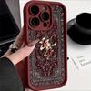 Красная Ковровая Лилия Персидский Узор Чехол из ТПУ Для iPhone 17 16 15 14 13 12 11 Pro Max XS X XR 7 8 Plus 16E 17 Air Мягкий Силиконовый Чехол