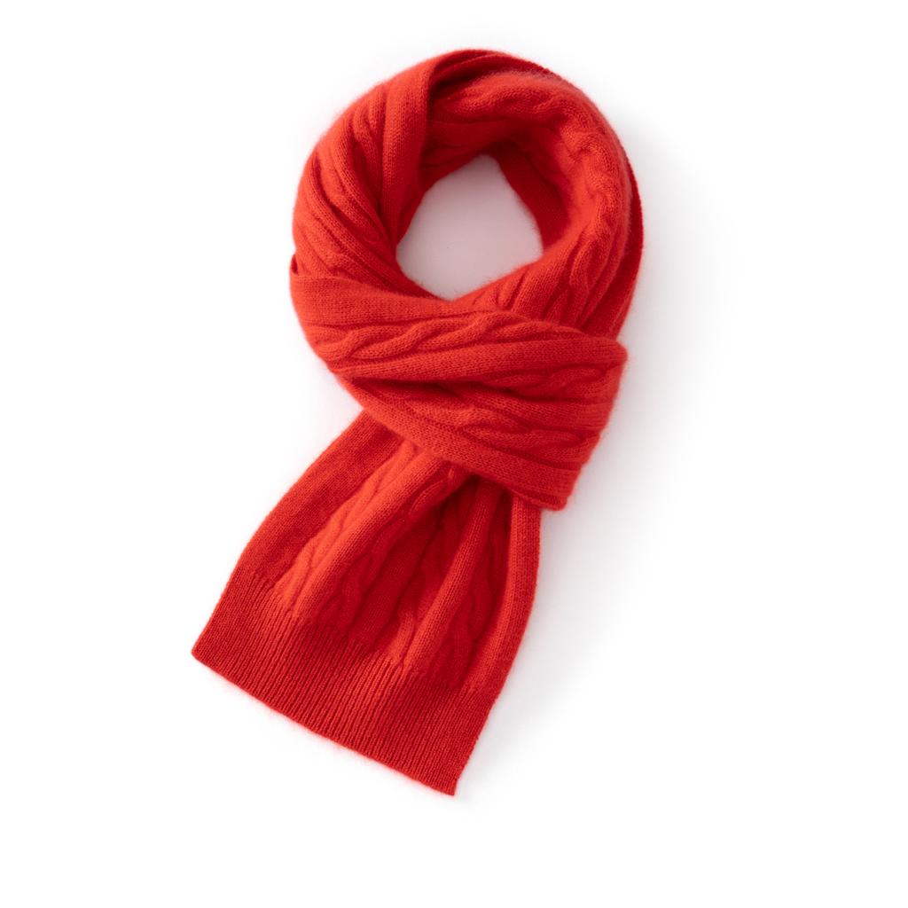 Женский шарф из 100% кашемира, вязаный косами, однотонный, ветрозащитный, для защиты шеи и лица, мягкий шарф для катания на скейтборде и пеших прогулок на открытом воздухе