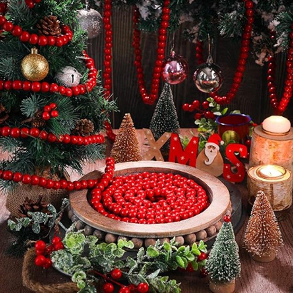 Wall Hanging Xmas Tree Bead Ornaments Red Christmas Tree Decorations Christmas