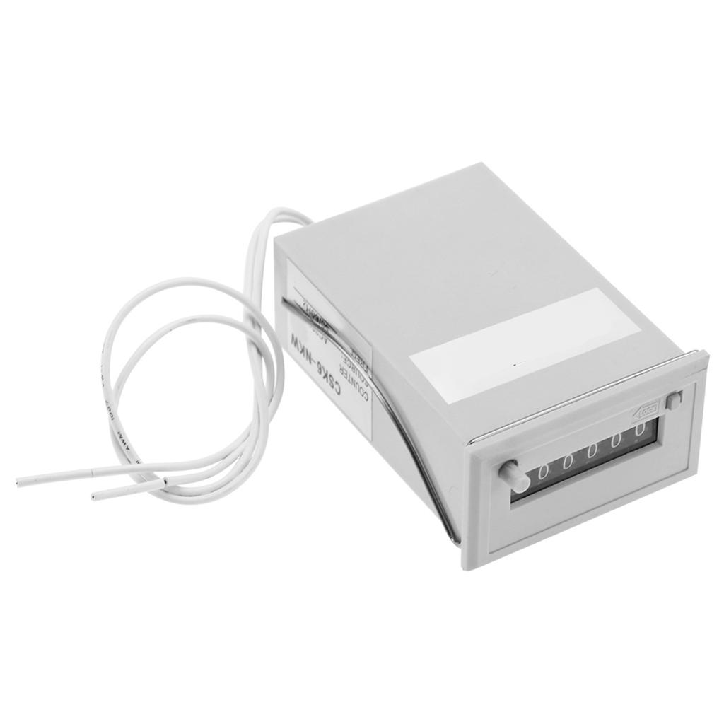 6 Digit Pulse Counter CSK6‑NKW 6 Digit Electromagnetic Pulse Counter AC220V / AC110V / DC24V / 12V Electromagnetic Counter 1