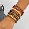 Bohemian bracelet stacking set, retro ethnic wind wood beads, crystal soft pottery beaded bracelet bracelet.