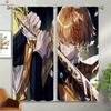 Japanese Anime Cartoon Printed Curtains Suitable For Children's Room, Living Room, Study Room Blackout Curtains 2 Pieces