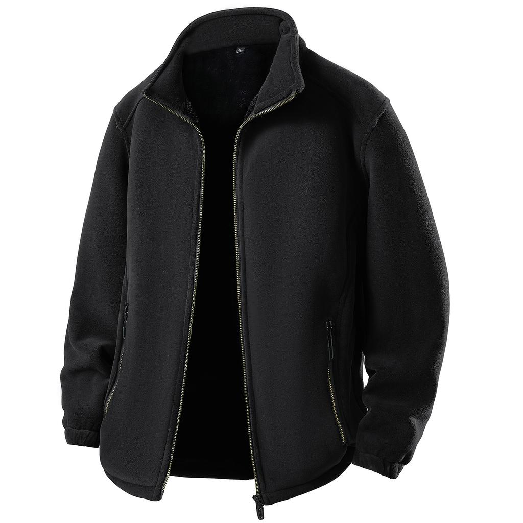 Унисекс Повседневная Уличная Однотонная Юбка Флисовая Куртка на Молнии