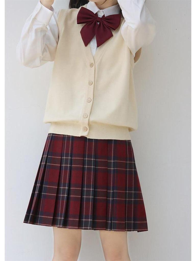 Оригинальный темно-синий кардиган-жилет JK - Вязаный свитер с V-образным вырезом в японском школьном стиле